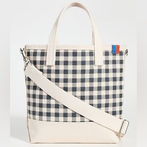 KULE Checkered Tote Bag in Black and Cream